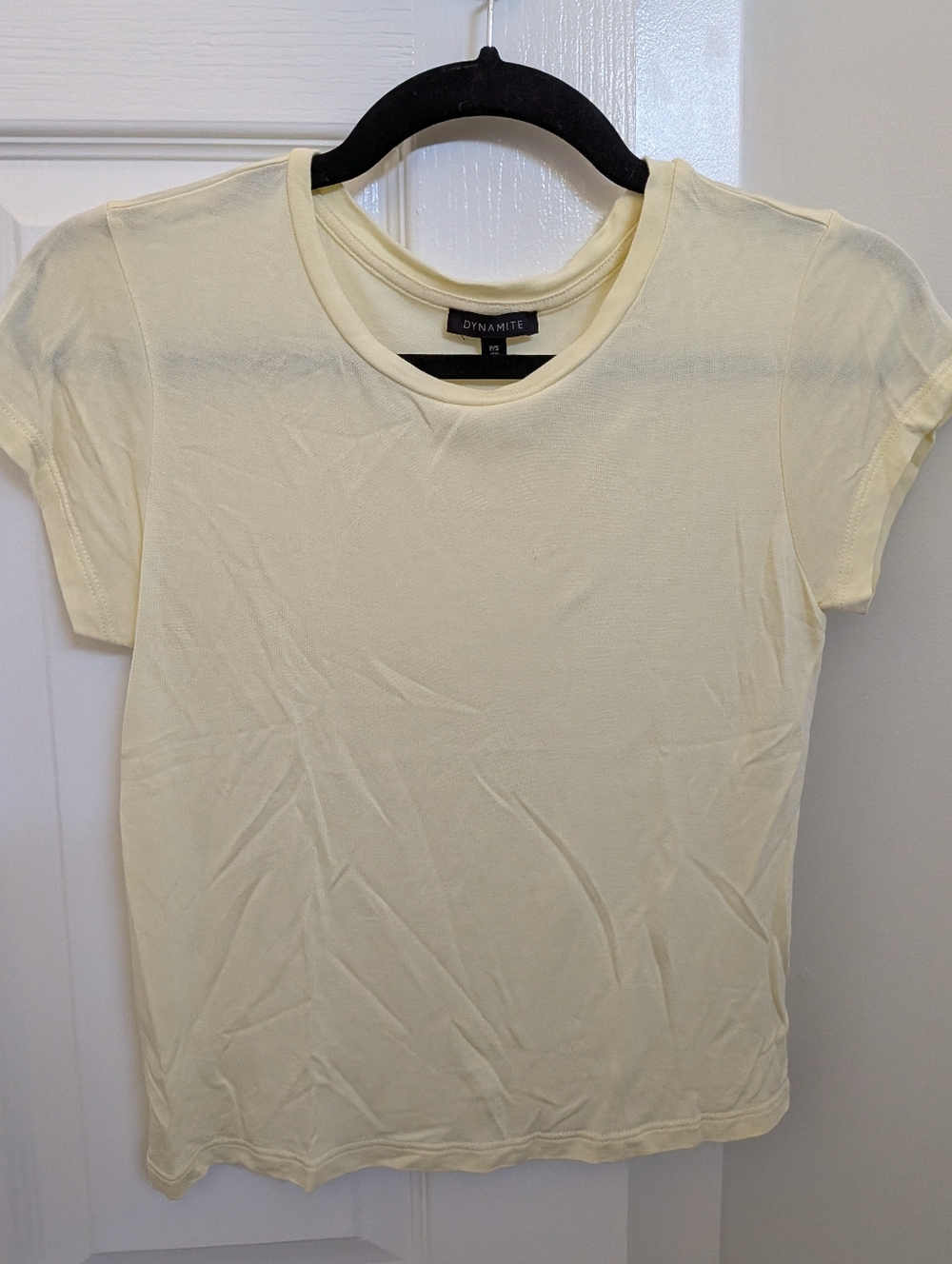 Dynamite Pale Yellow Crewneck Short Sleeve Tee